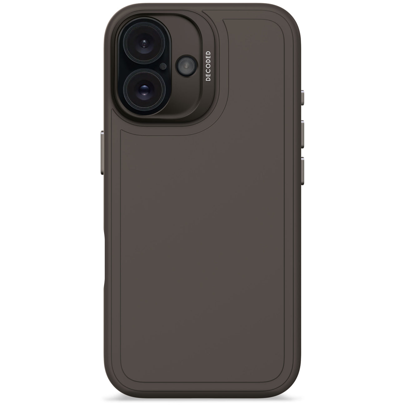 Husa de spate DECODED din silicon antimicrobian pentru iPhone 16 - Phantom Black