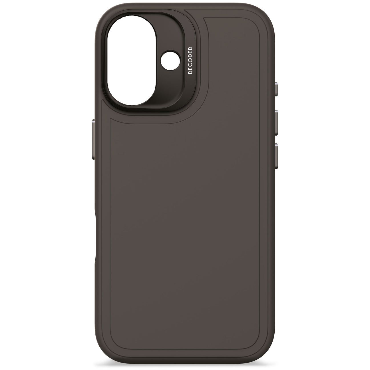 Husa de spate DECODED din silicon antimicrobian pentru iPhone 16 - Phantom Black