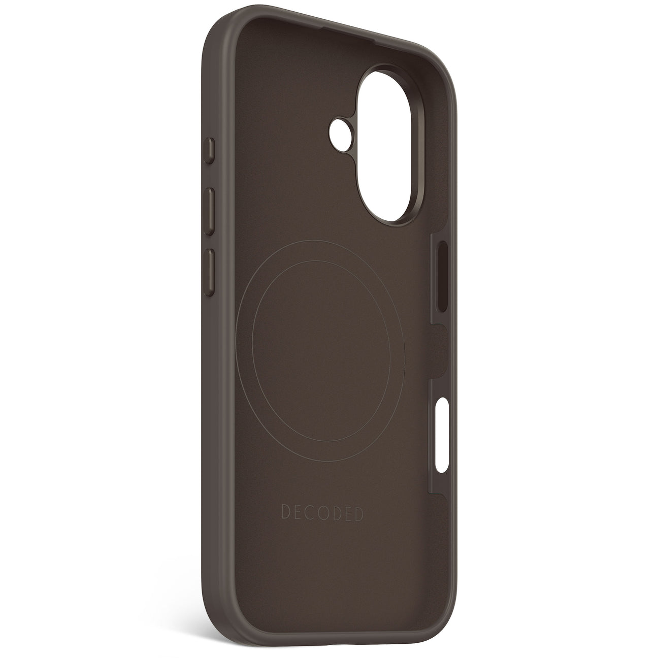 Husa de spate DECODED din silicon antimicrobian pentru iPhone 16 - Phantom Black