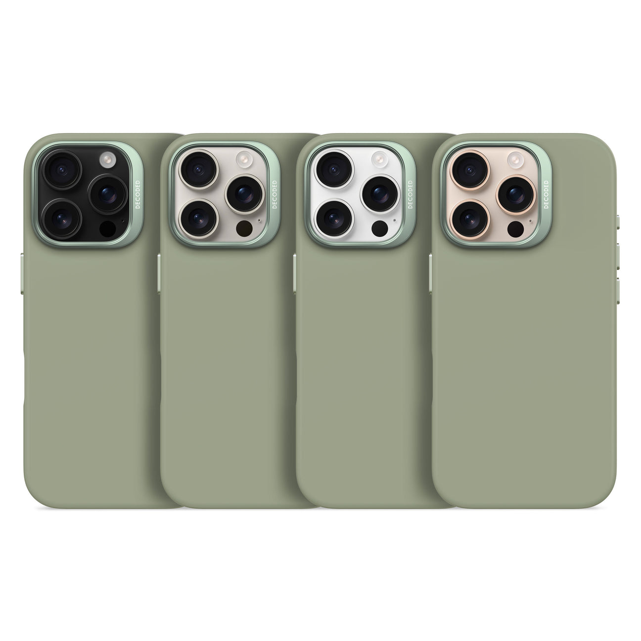 Husă de protecție DECODED din silicon antimicrobian pentru iPhone 16 Pro - Verde Jad