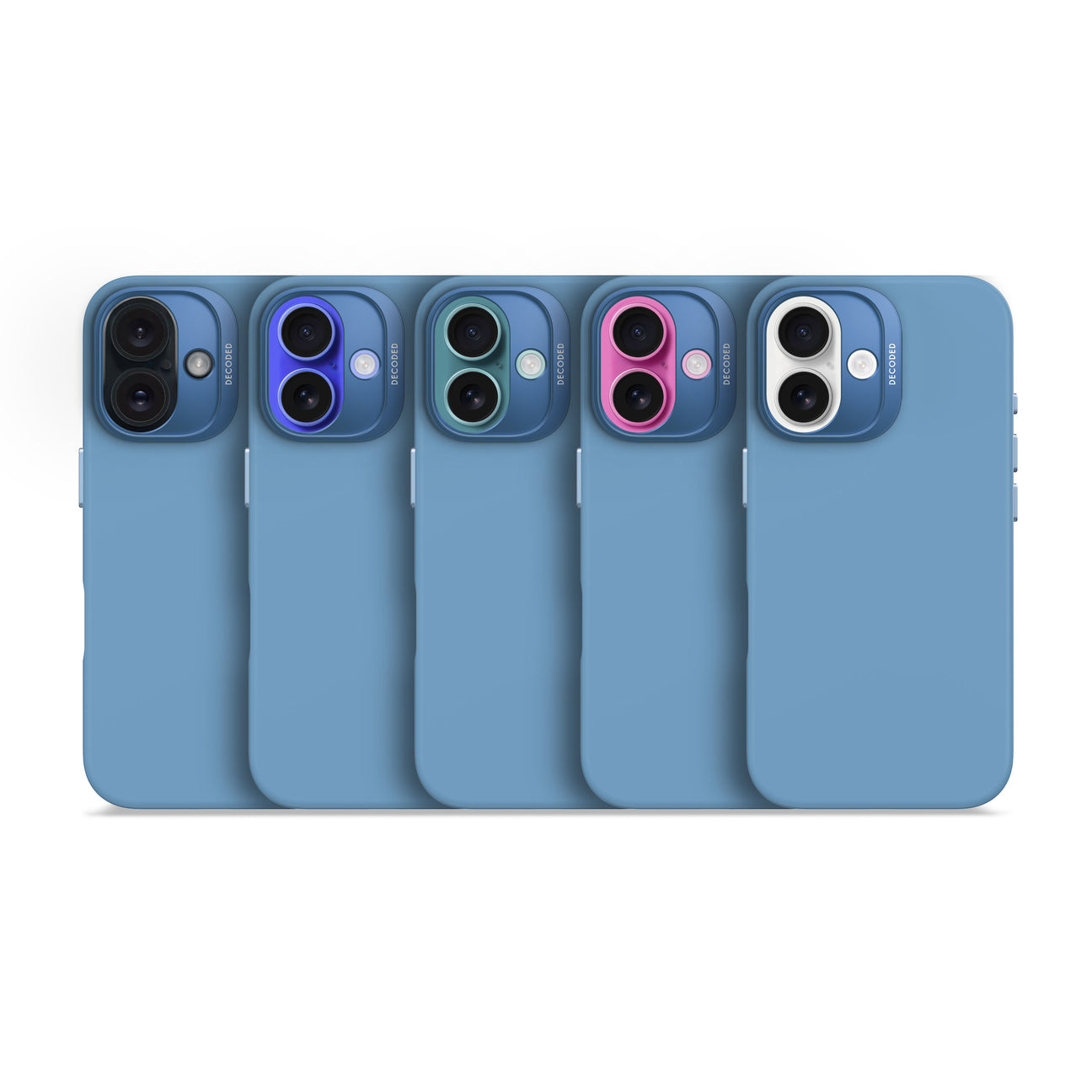 Husă de protecție DECODED din silicon antimicrobian pentru iPhone 16 Plus - Air Blue