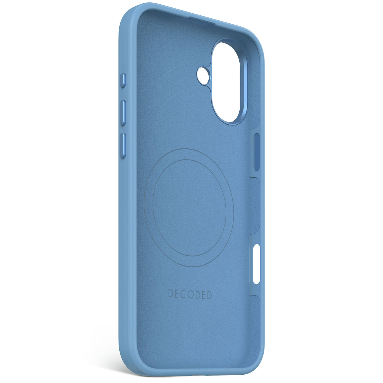 Husă de protecție DECODED din silicon antimicrobian pentru iPhone 16 Plus - Air Blue
