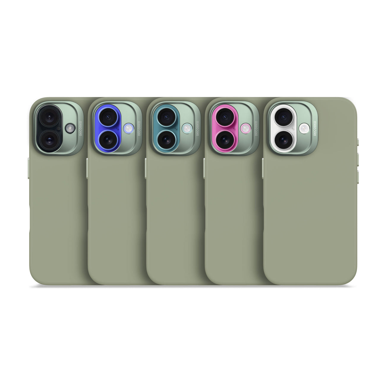 Husă de protecție DECODED din silicon antimicrobian pentru iPhone 16 Plus - Verde Jad