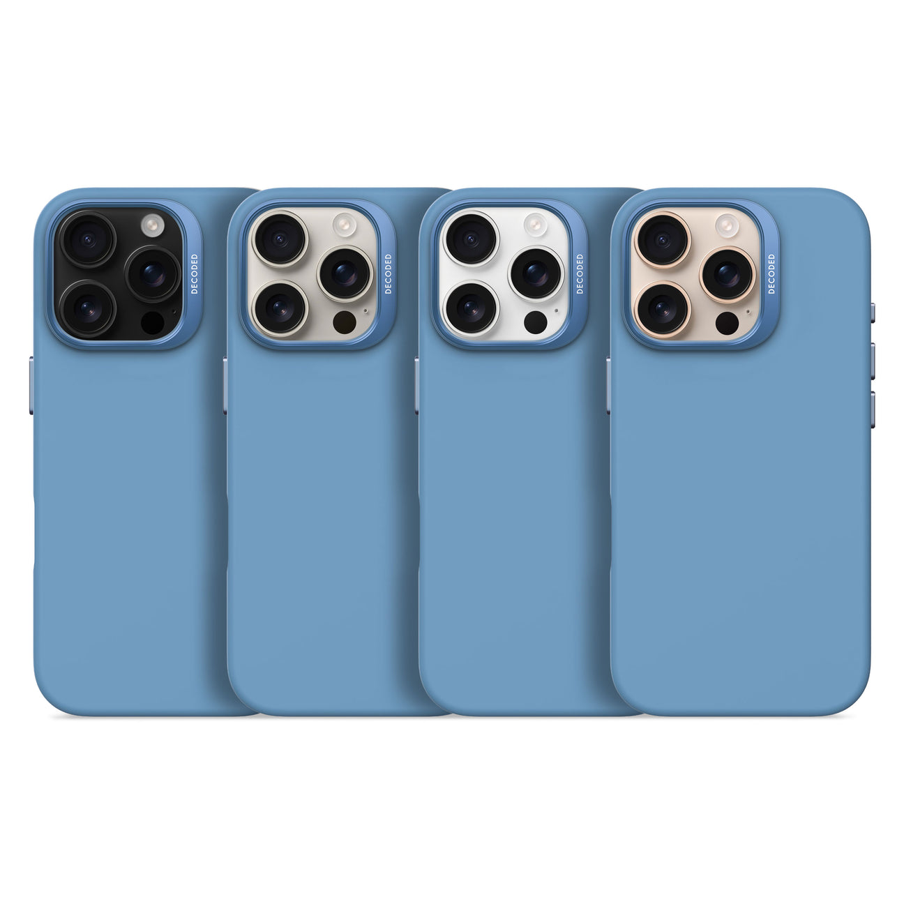 Husă de protecție DECODED din silicon antimicrobian pentru iPhone 16 Pro Max - Air Blue