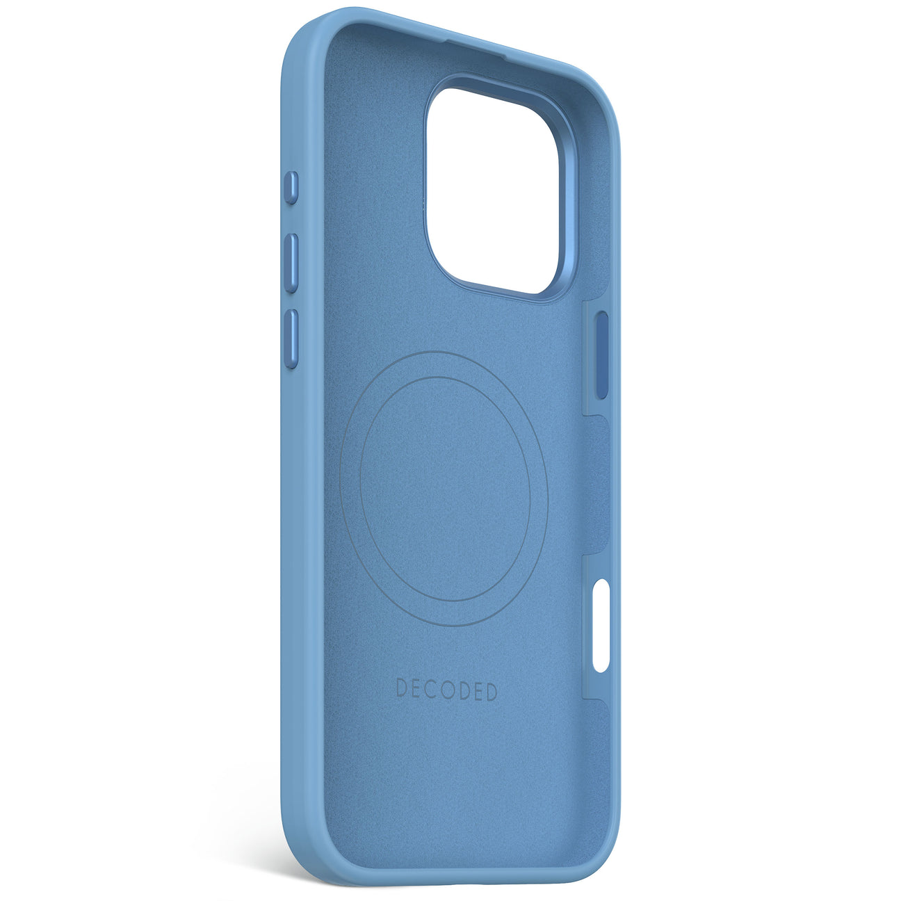 Husă de protecție DECODED din silicon antimicrobian pentru iPhone 16 Pro Max - Air Blue