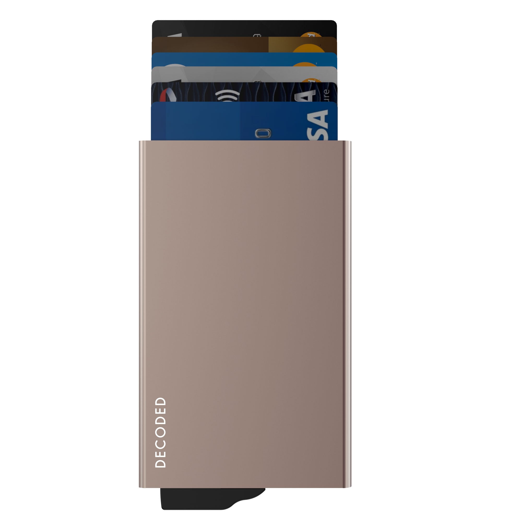 Portofel magnetic subțire din aluminiu, Decoded, cu MagSafe – Auriu-Deșert