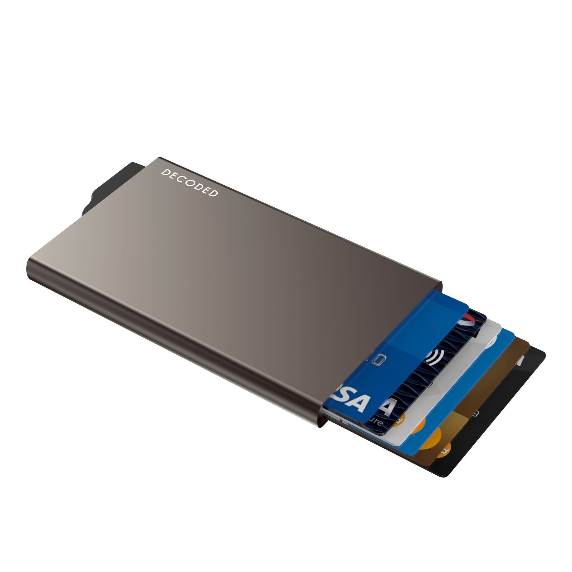 Suport Decoded Slim Magnetic Aluminum Cardholder cu MagSafe – Titanium