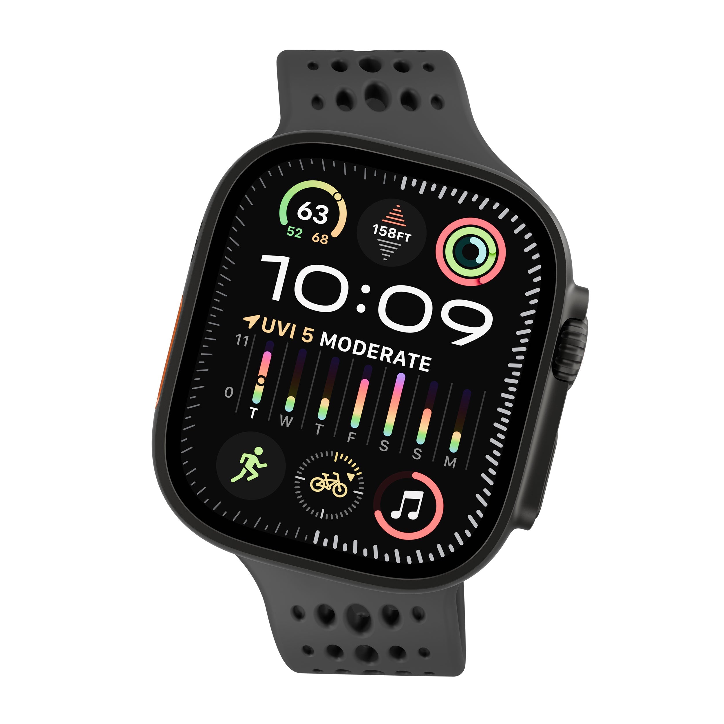 Curea din silicon Decoded Ares O pentru Apple Watch 44/46/49 mm – Neagră