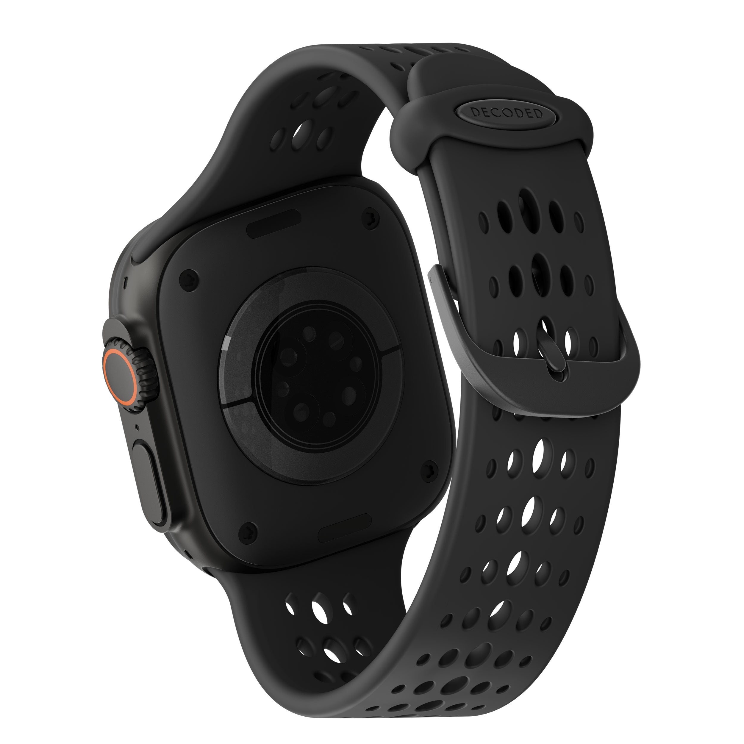 Curea din silicon Decoded Ares O pentru Apple Watch 44/46/49 mm – Neagră