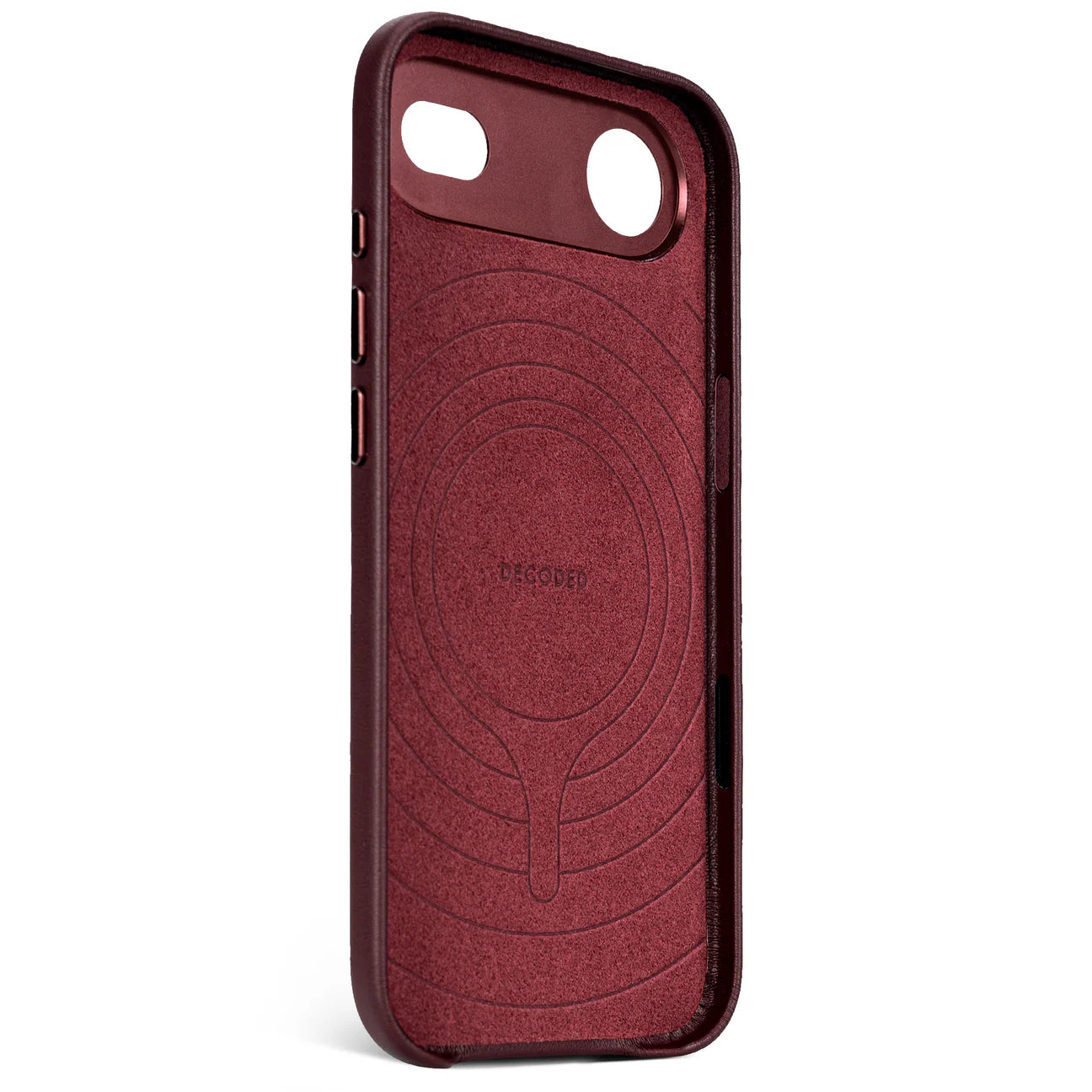Husă de piele DECODED pentru iPhone 17 Air - Rubiniu închis