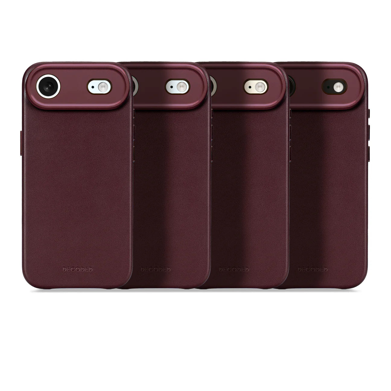 Husă de piele DECODED pentru iPhone 17 Air - Rubiniu închis