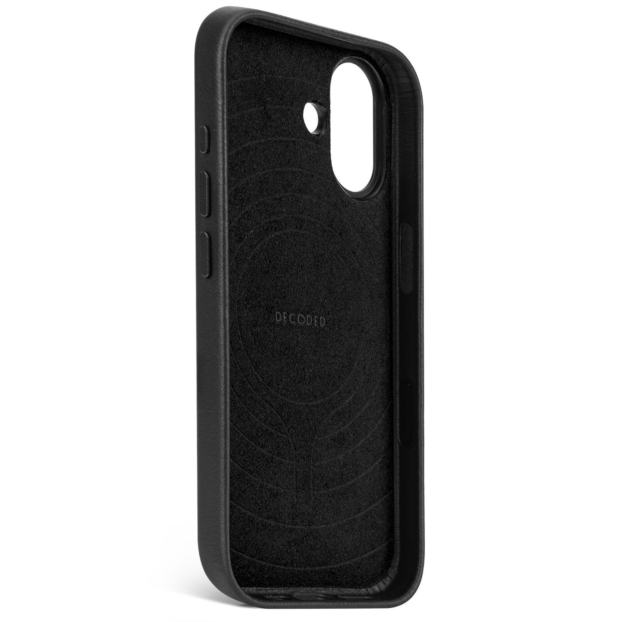 Husă de piele DECODED pentru iPhone 17 - Negru