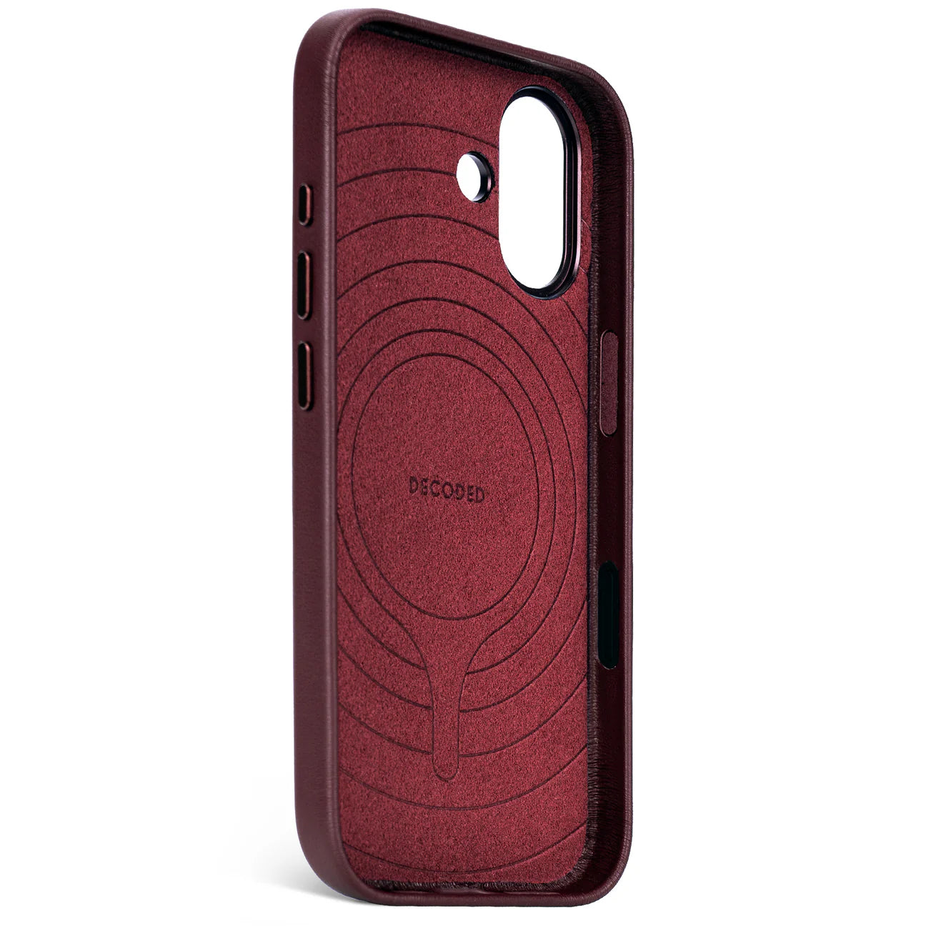 Husa din piele DECODED pentru iPhone 17 - Dark Ruby