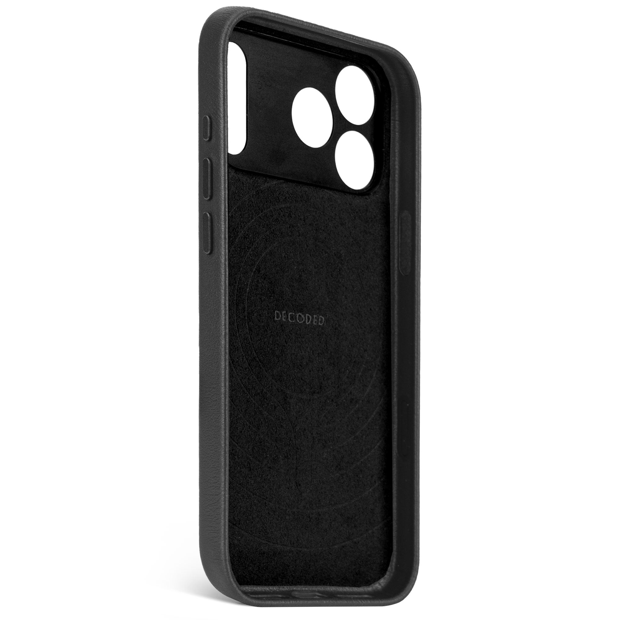 Husă din piele DECODED pentru iPhone 17 Pro - Negru