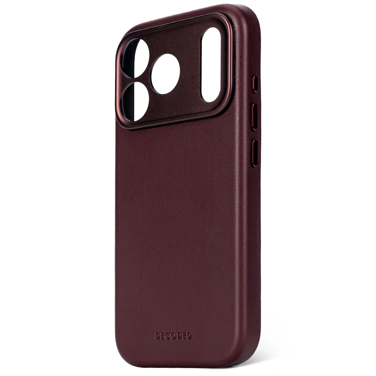 Husă din piele DECODED pentru iPhone 17 Pro - Roșu Rubin Închis