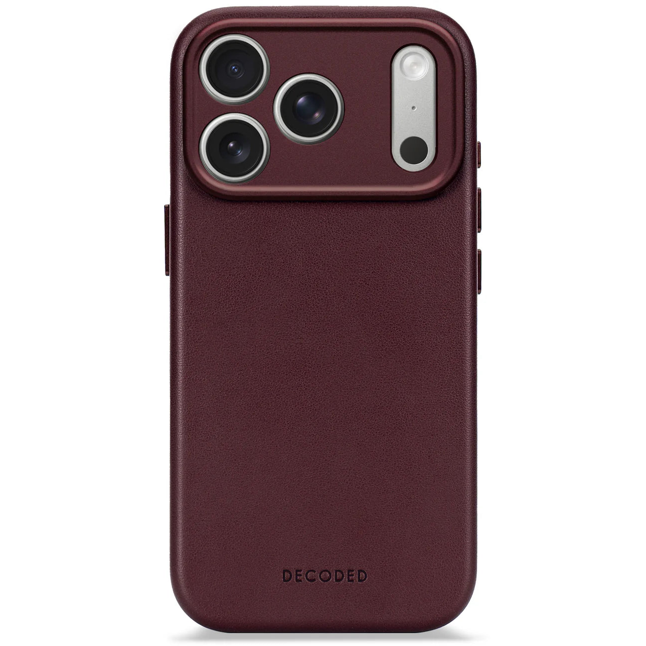 DECODED Husă de piele pentru iPhone 17 Pro Max - Roșu Rubin Întunecat