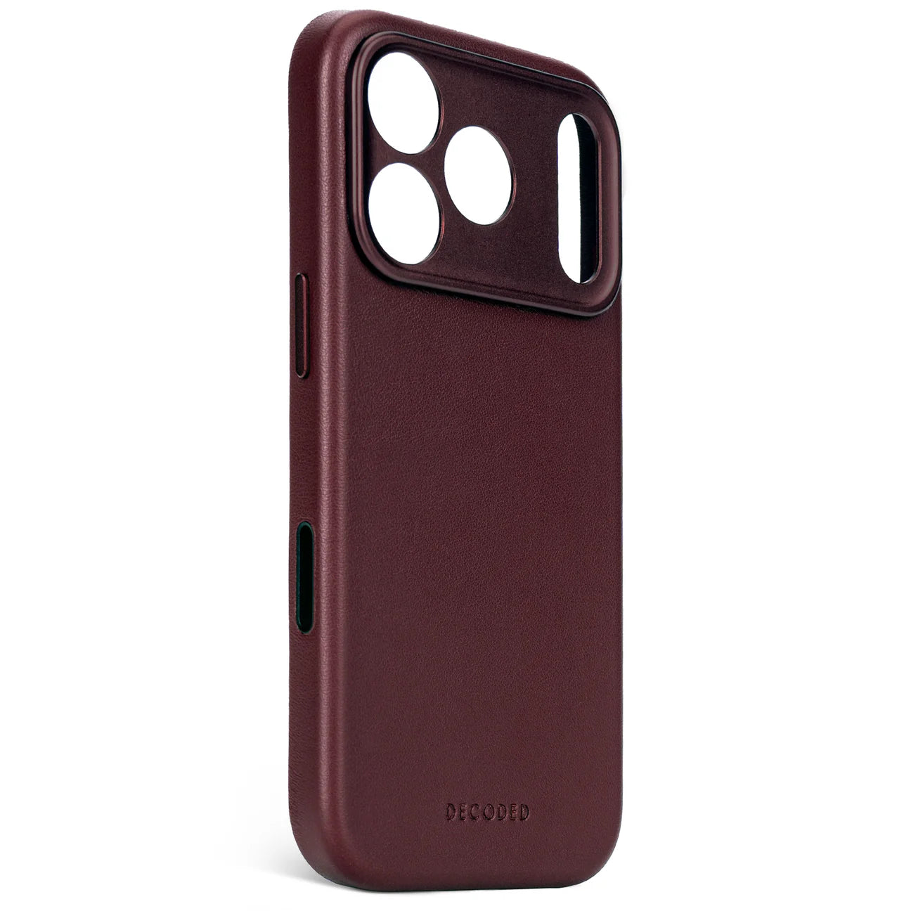 DECODED Husă de piele pentru iPhone 17 Pro Max - Roșu Rubin Întunecat