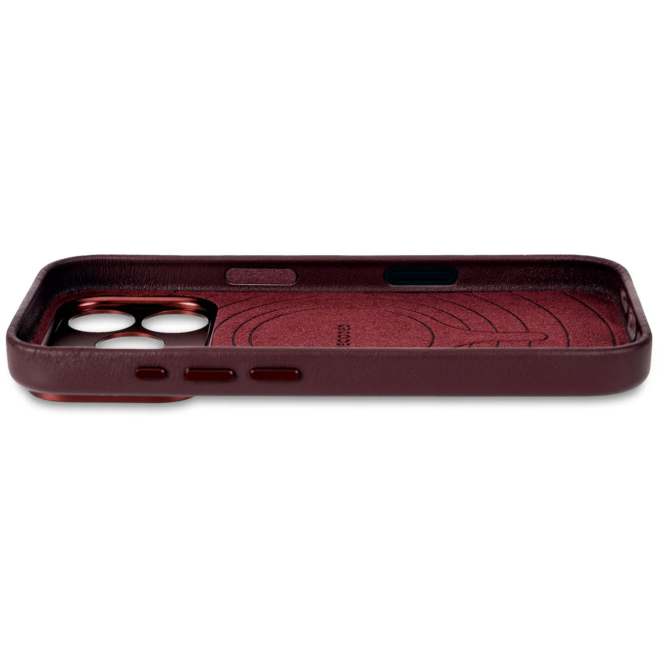 DECODED Husă de piele pentru iPhone 17 Pro Max - Roșu Rubin Întunecat