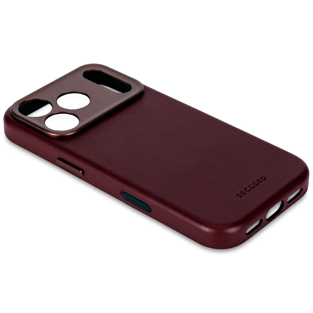 DECODED Husă de piele pentru iPhone 17 Pro Max - Roșu Rubin Întunecat