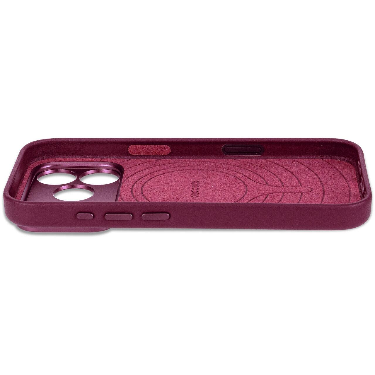 Husă din piele DECODED compatibilă MagSafe pentru iPhone 18 Pro, Aubergine