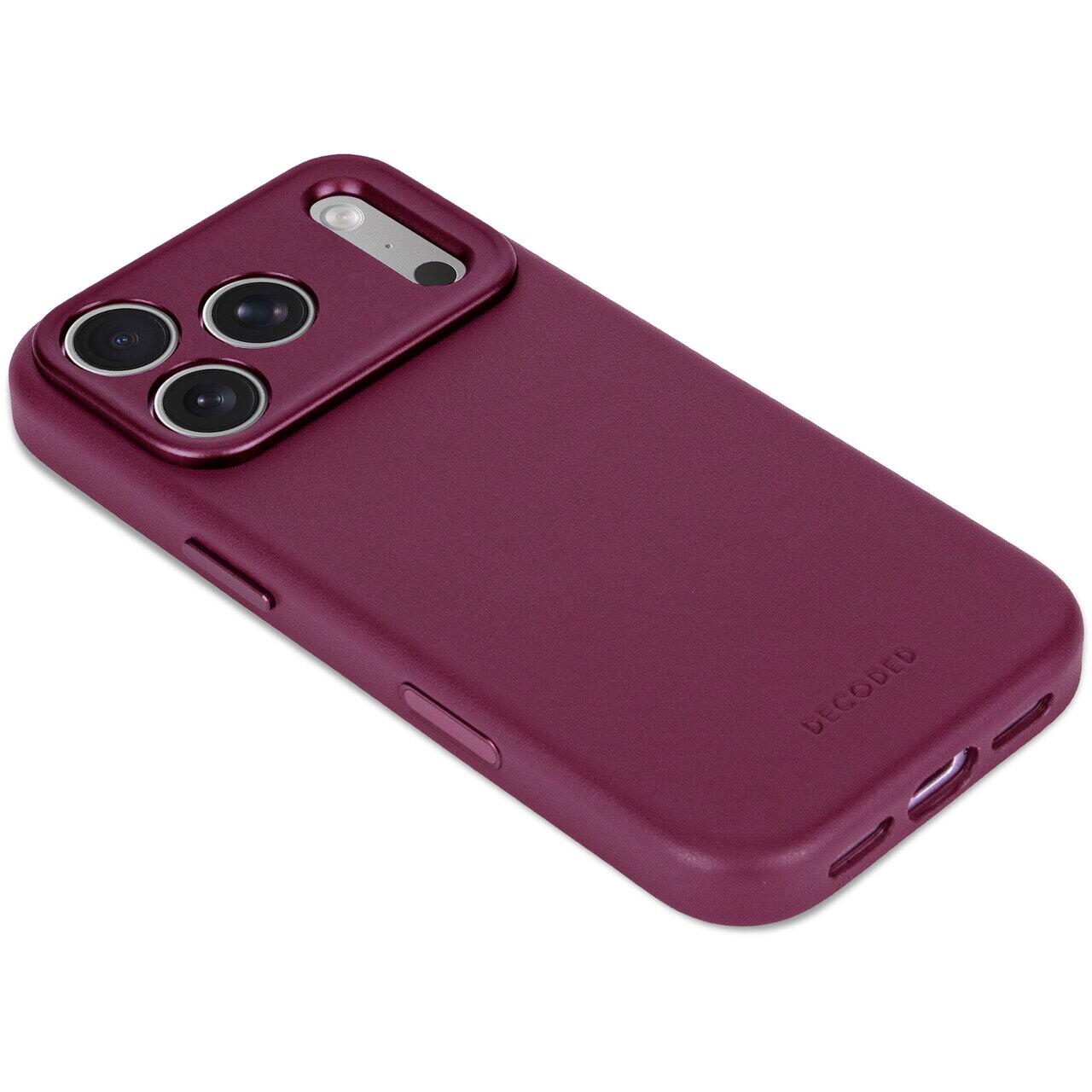 Husă din piele DECODED compatibilă MagSafe pentru iPhone 18 Pro Max, Aubergine