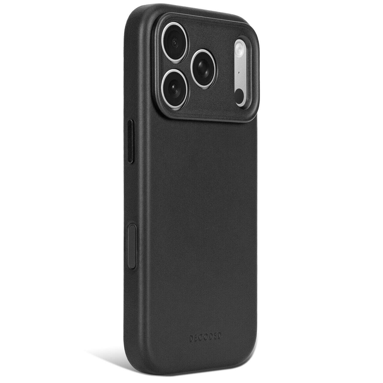 Husă din piele DECODED compatibilă MagSafe pentru iPhone 18 Pro, Black