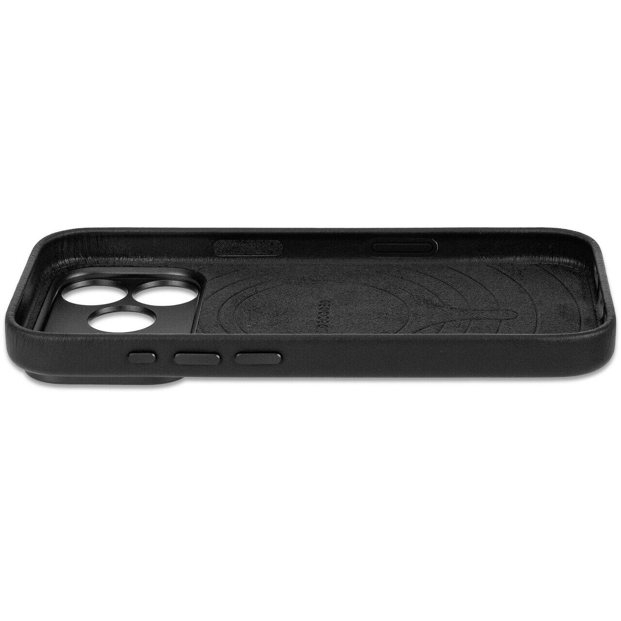 Husă din piele DECODED compatibilă MagSafe pentru iPhone 18 Pro, Black