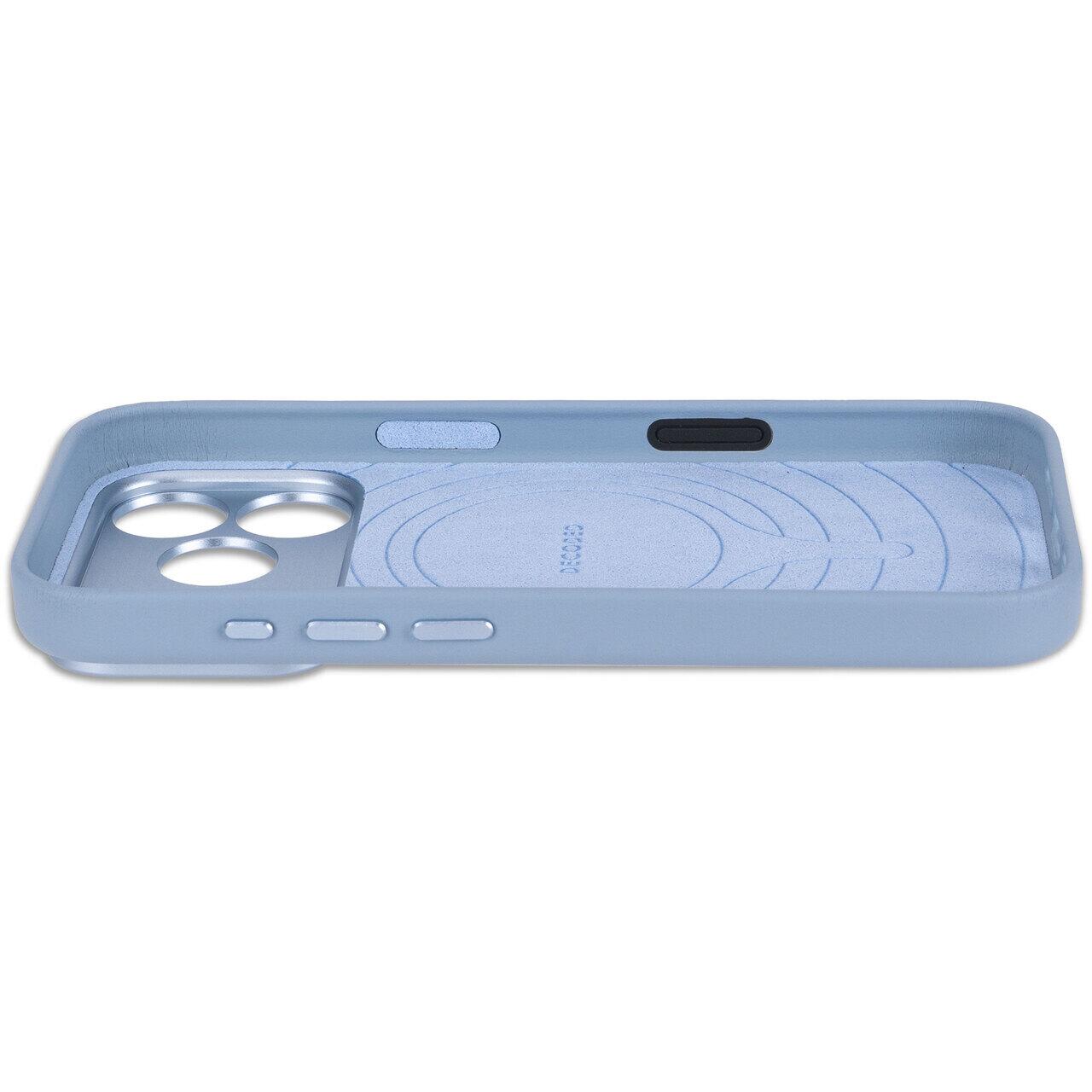 Husă din piele DECODED compatibilă MagSafe pentru iPhone 18 Pro, Sky Blue