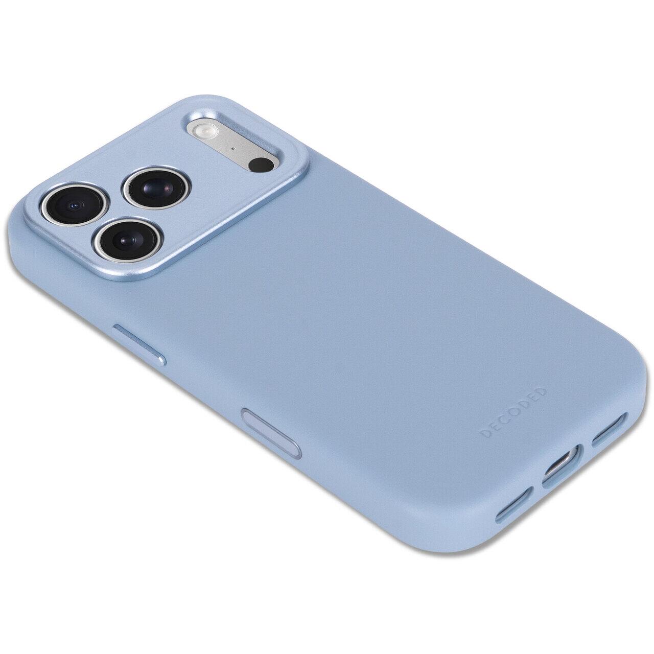 Husă din piele DECODED compatibilă MagSafe pentru iPhone 18 Pro, Sky Blue