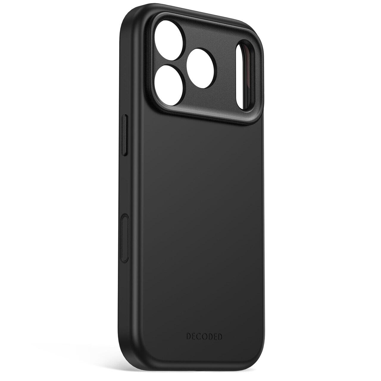 Husă din silicon antimicrobian DECODED compatibilă MagSafe pentru iPhone 18 Pro, Black
