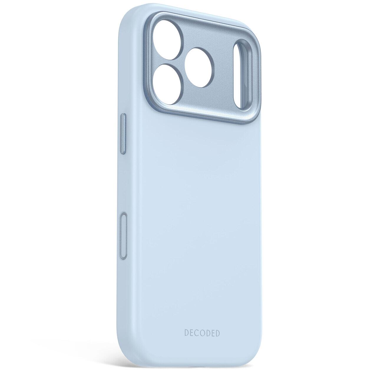 Husă din silicon antimicrobian DECODED compatibilă MagSafe pentru iPhone 18 Pro, Light Blue