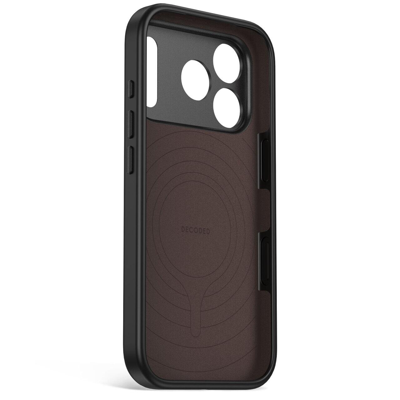 Husă din silicon antimicrobian DECODED compatibilă MagSafe pentru iPhone 18 Pro Max, Black
