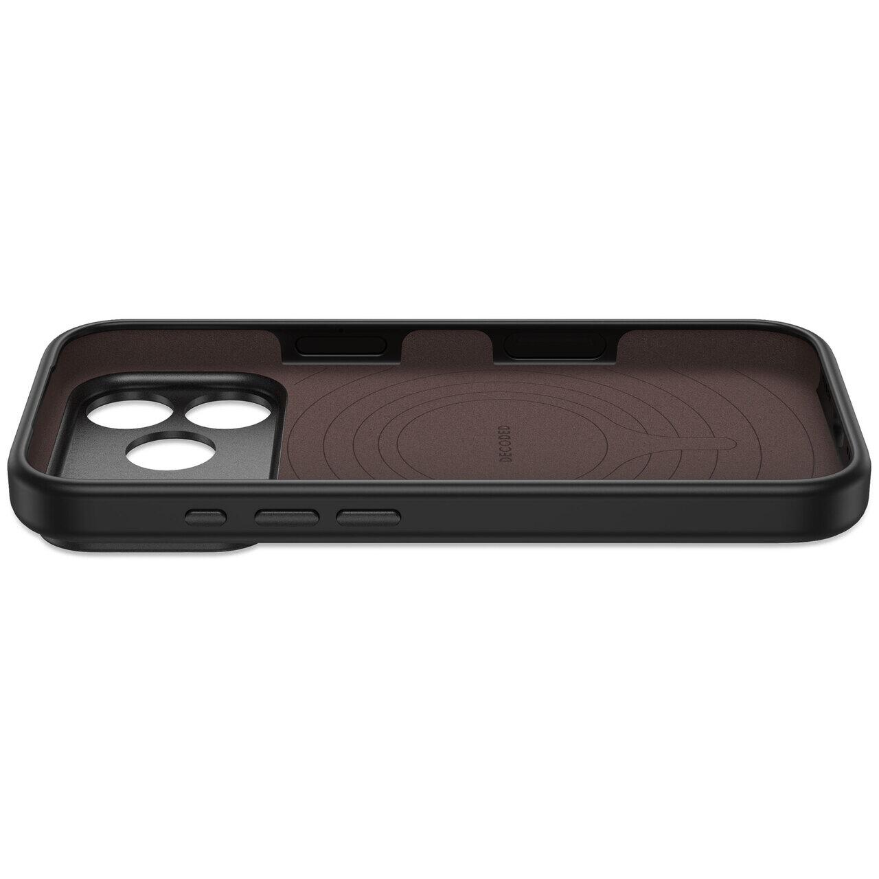 Husă din silicon antimicrobian DECODED compatibilă MagSafe pentru iPhone 18 Pro Max, Black