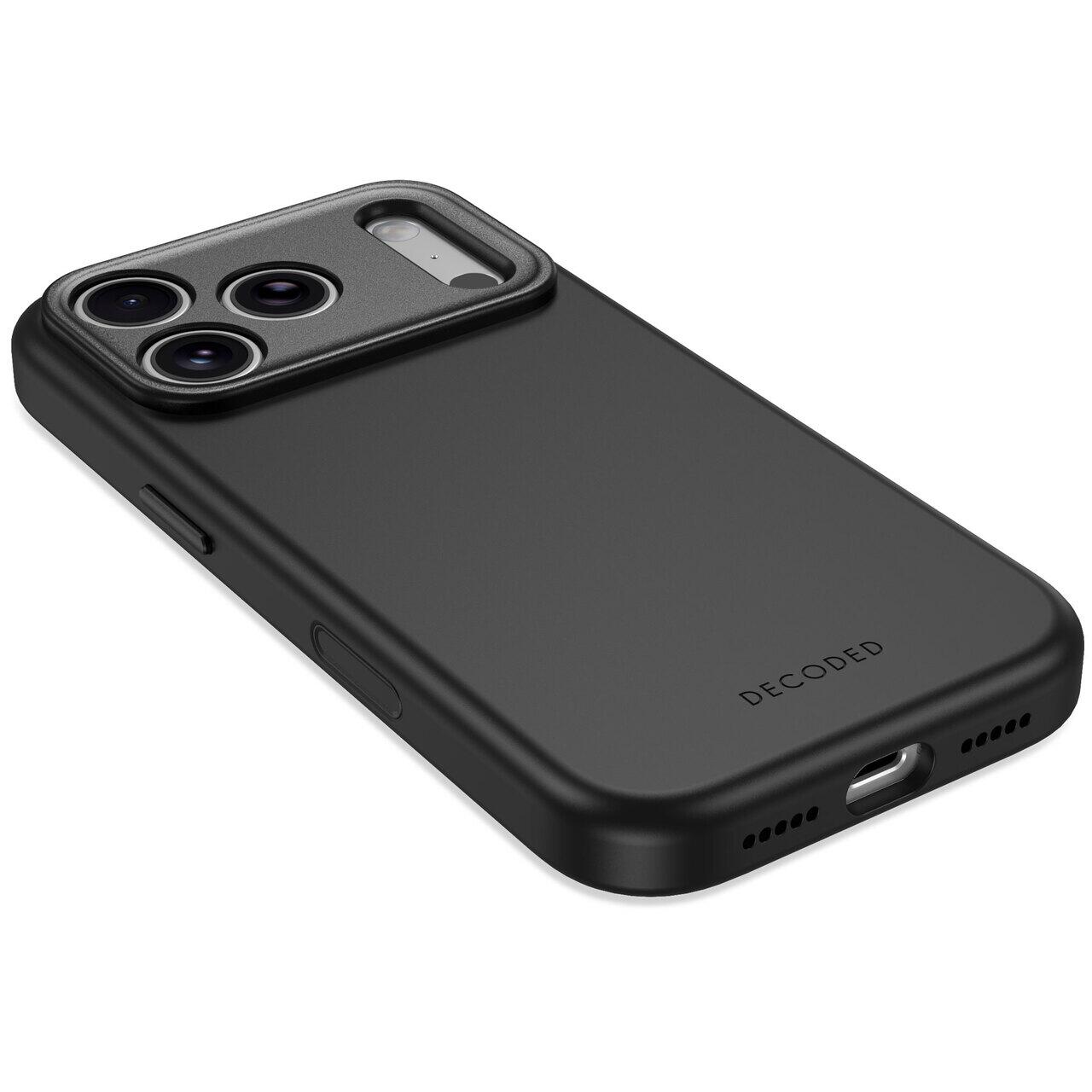 Husă din silicon antimicrobian DECODED compatibilă MagSafe pentru iPhone 18 Pro Max, Black