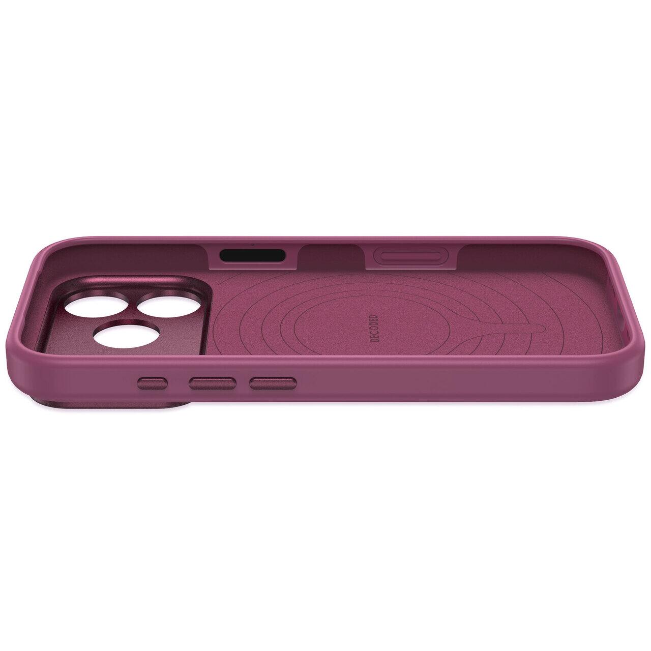 Husă din silicon antimicrobian DECODED compatibilă MagSafe pentru iPhone 18 Pro Max, Plum