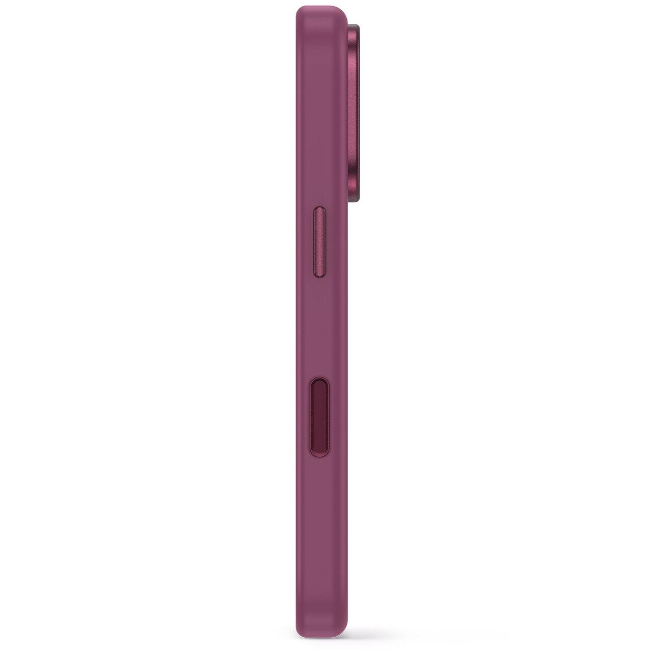 Husă din silicon antimicrobian DECODED compatibilă MagSafe pentru iPhone 18 Pro, Plum