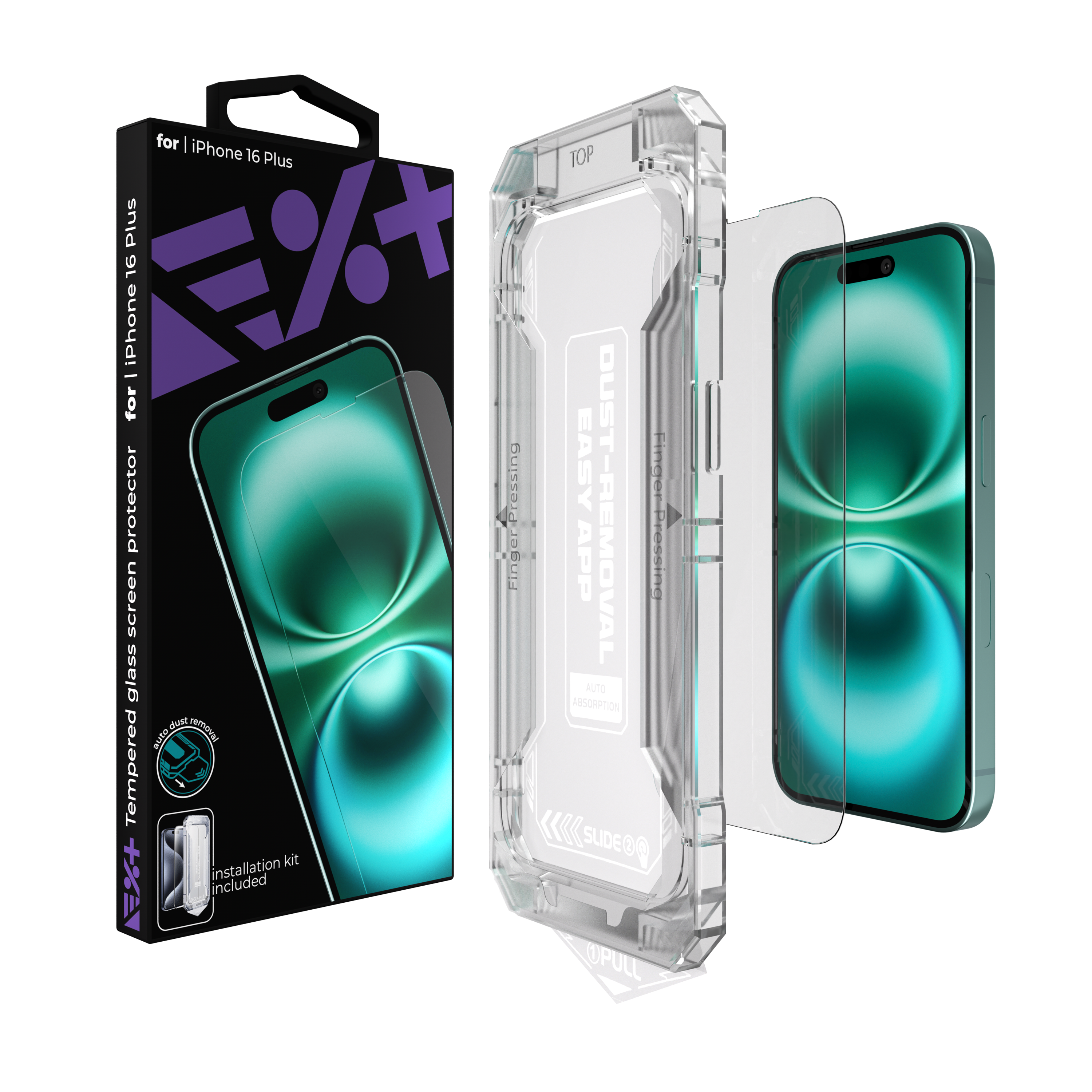 Folie de protecție din sticlă securizată NOA pentru iPhone 16 Plus