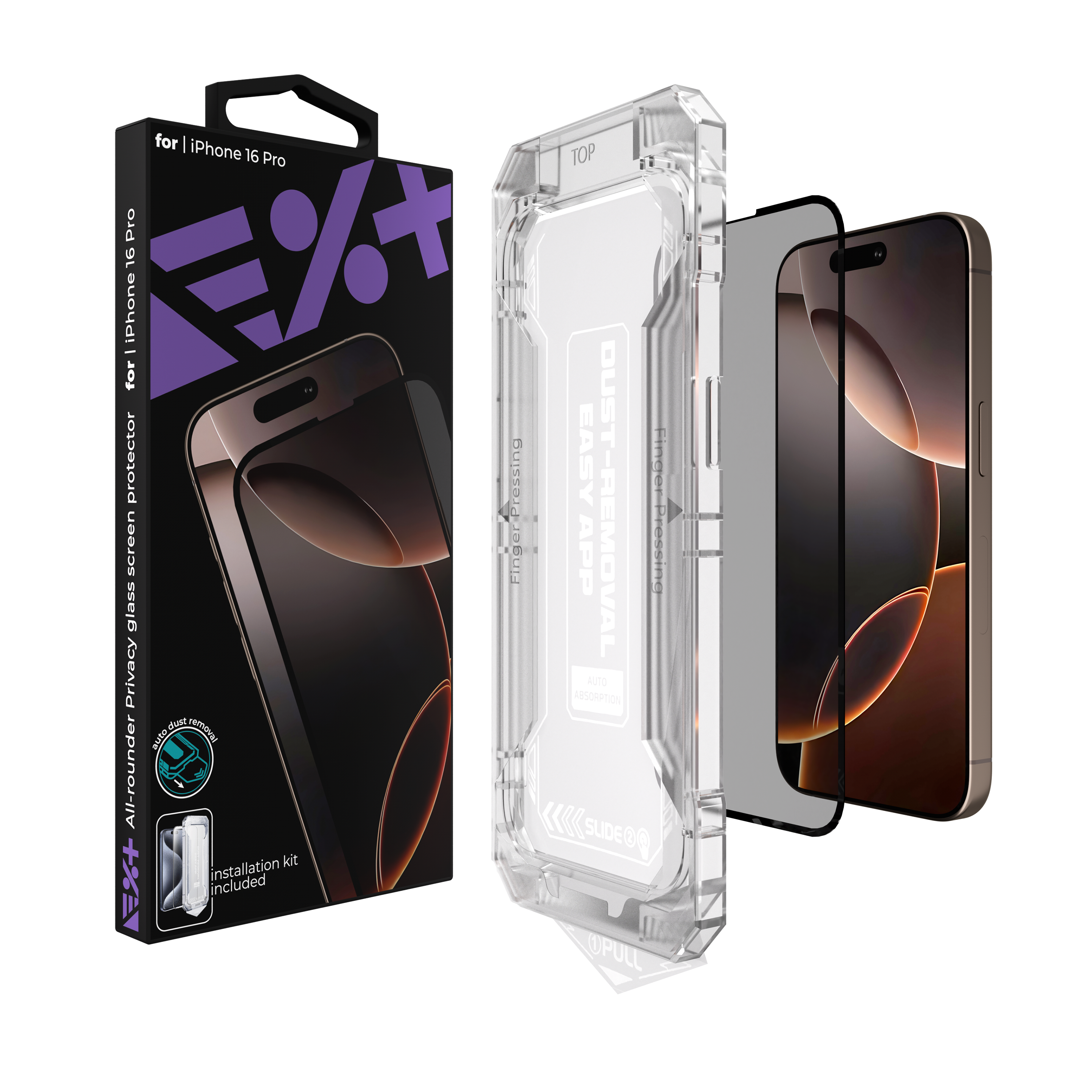 Folie de protecție pentru confidențialitate NOA Privacy glass pentru iPhone 16 Pro