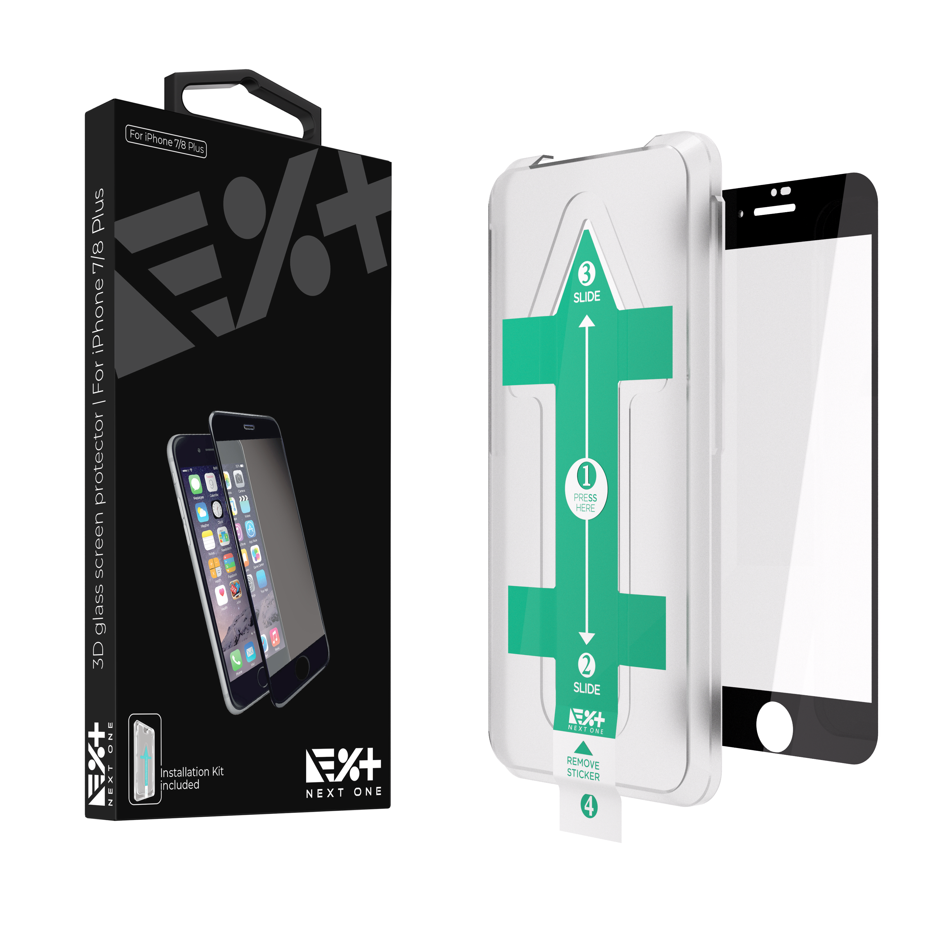 Folie din sticla 3D NOA pentru iPhone 7 Plus / 8 Plus