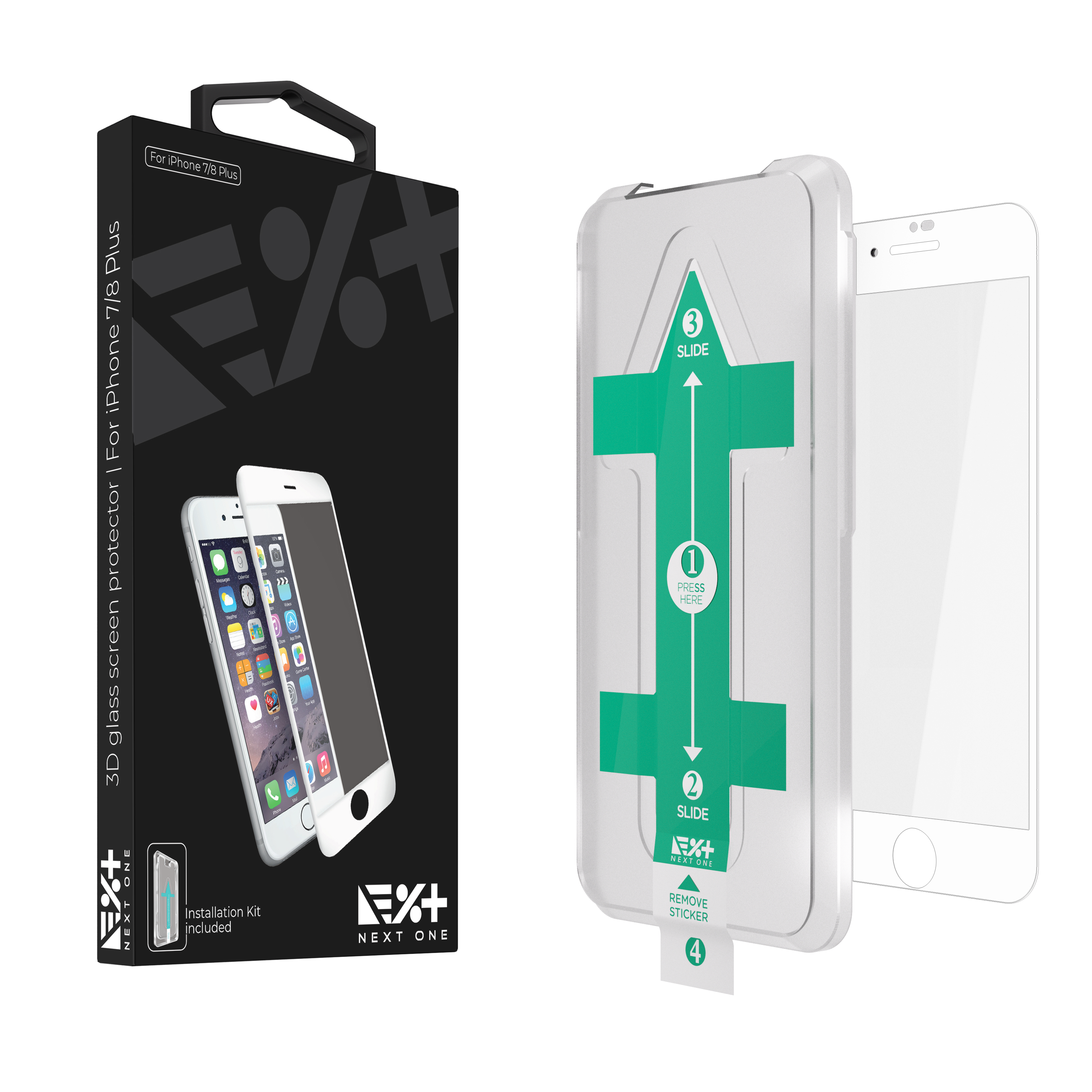 Folie din sticla 3D NOA pentru iPhone 7 Plus / 8 Plus