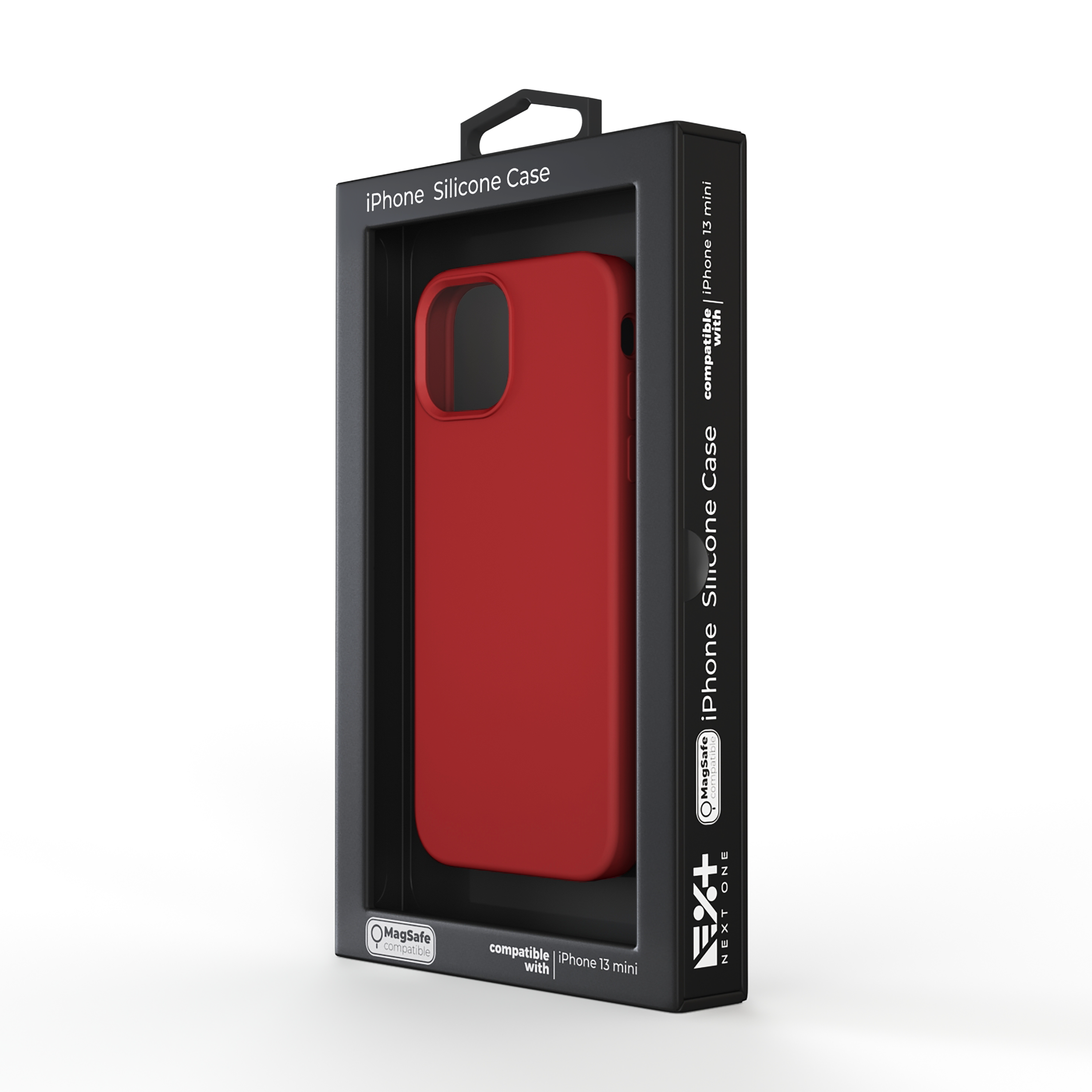 Husa NOA din silicon pentru iPhone 13 Mini | compatibila MagSafe, Rosie