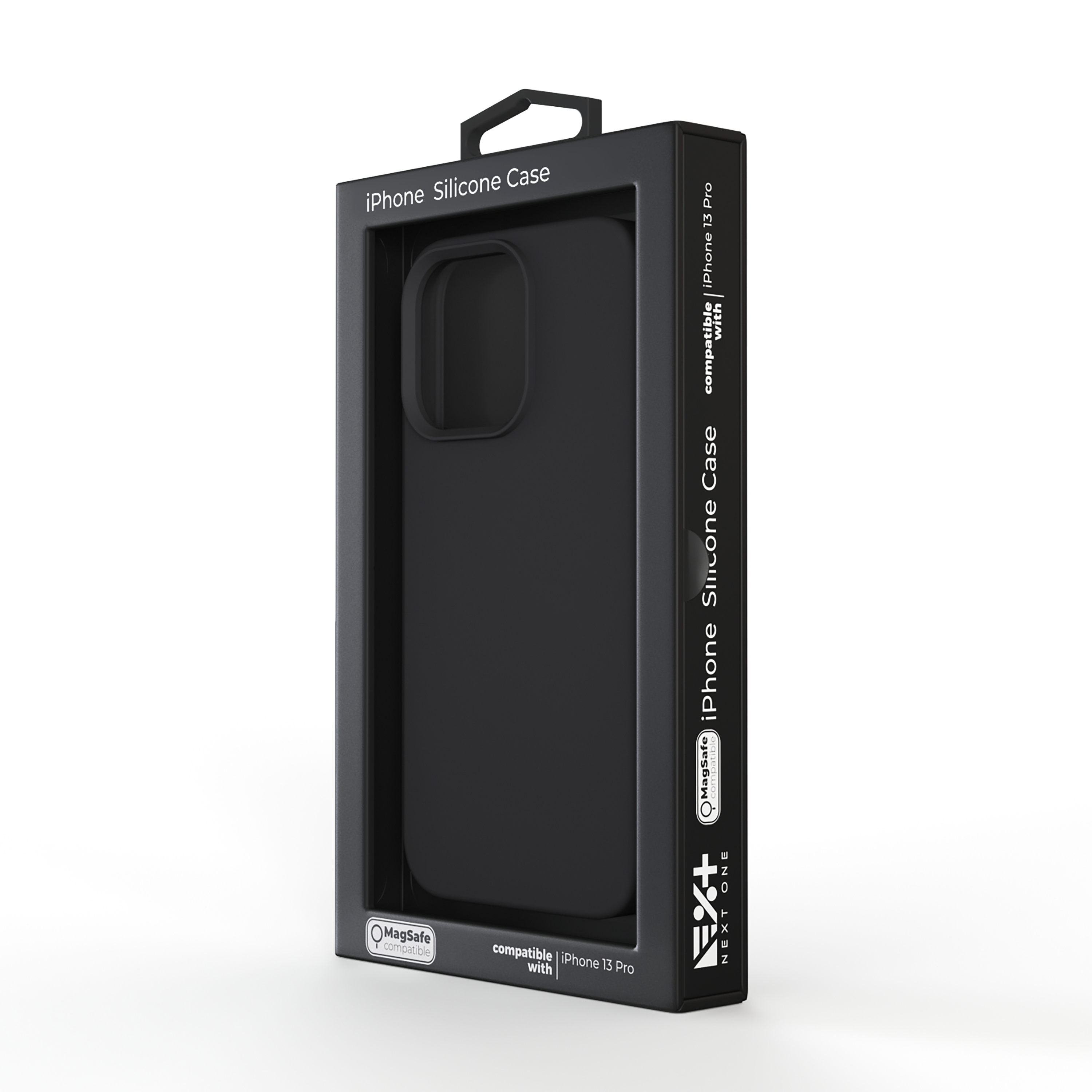 Husa NOA din silicon pentru iPhone 13 Pro | compatibila MagSafe, Neagra