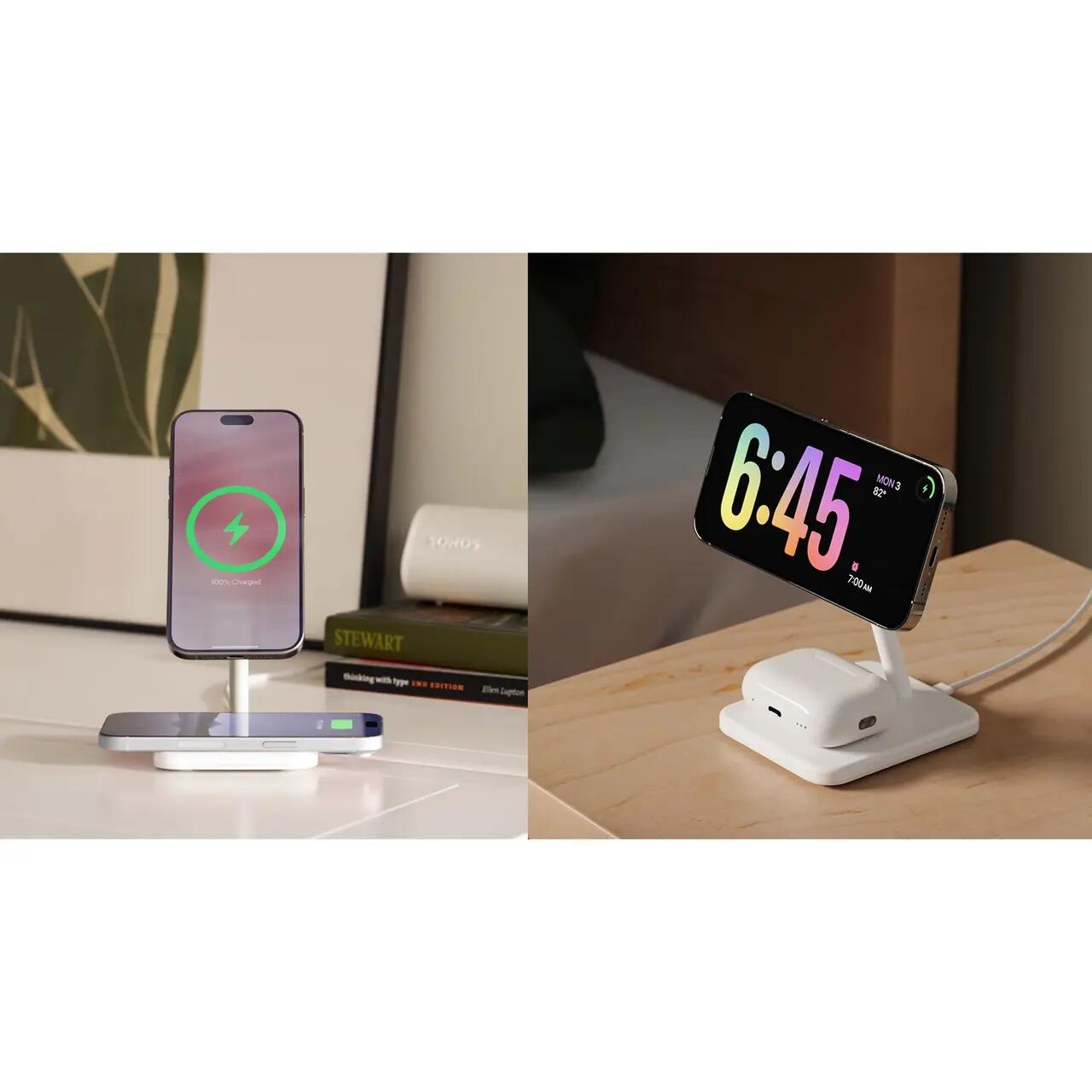 Statie de incarcare wireless HiRise 3Twelve South pentru iPhone, AirPods si Apple Watch | Alb