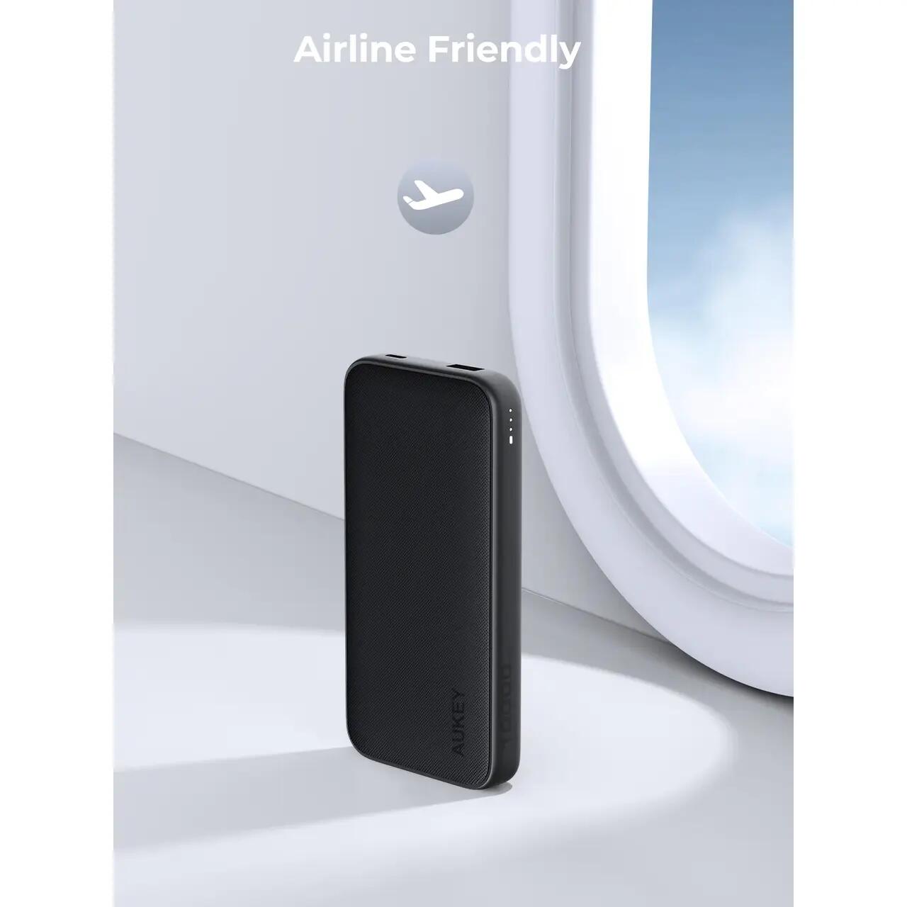 Baterie externă, Powerbank AUKEY SparkGo 10000mAh – încărcare rapidă 15W, portabilă și subțire, Gri