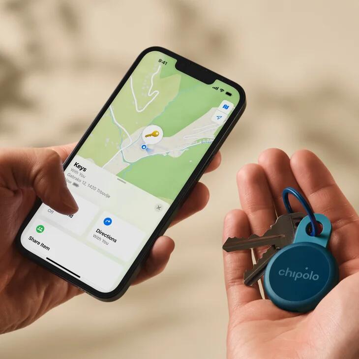 Chipolo LOOP – Tracker reincarcabil pentru obiecte compatibil cu Apple Find My pe iPhone sau Find Hub pe Android | Navy