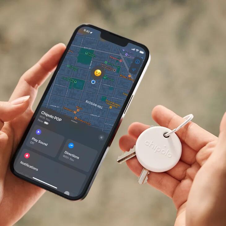 Chipolo POP – Tracker compatibil cu Apple Find My / Find Hub Android | Alb