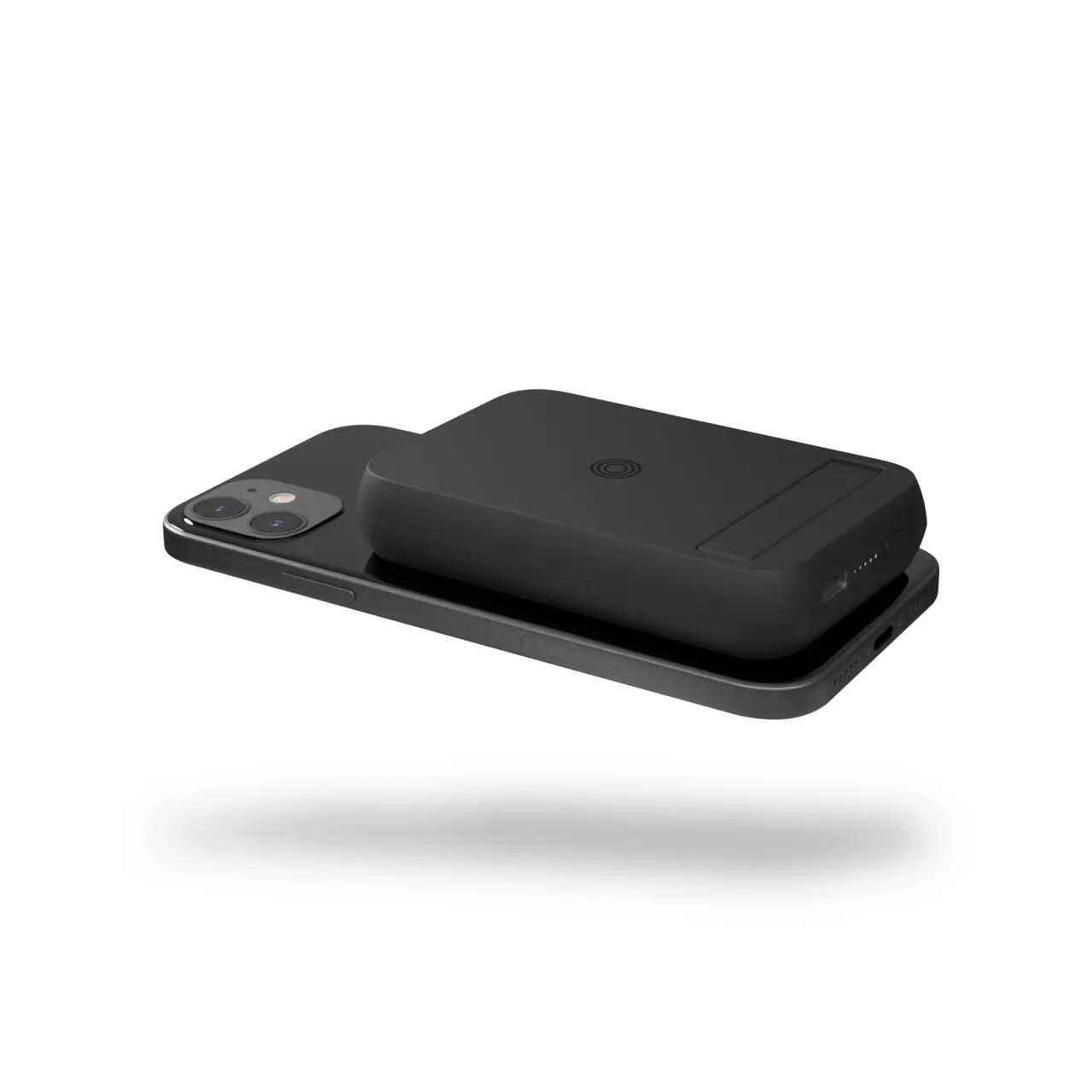 Baterie externă magnetică dublă Zens cu suport – încărcare wireless pentru două dispozitive