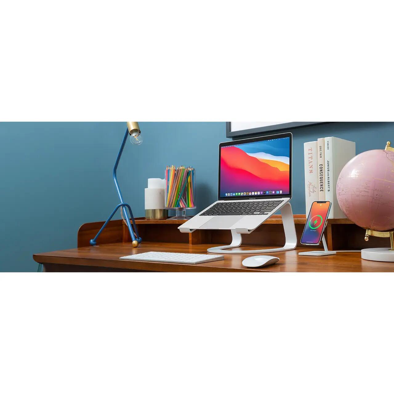 Suport ergonomic TwelveSouth Curve alb pentru MacBook si laptopuri