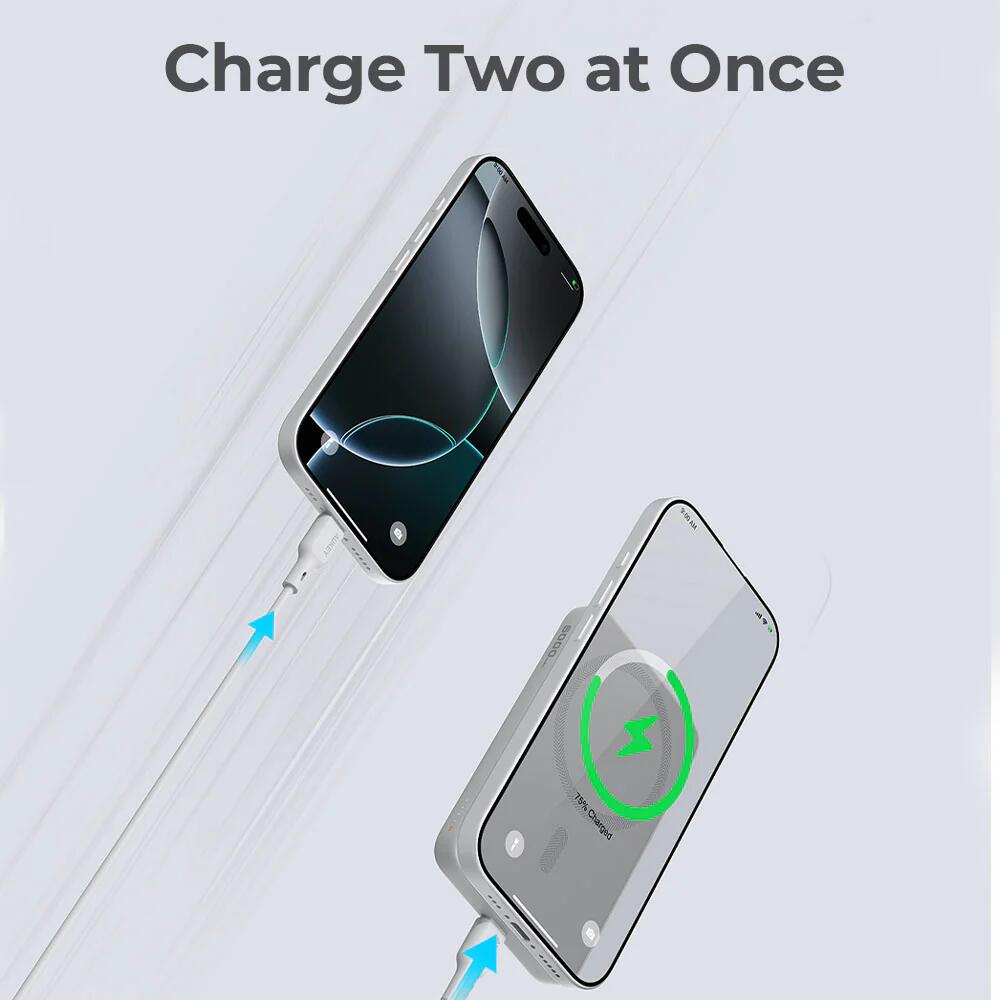 Baterie externă, Powerbank AUKEY 5000mAh MagSafe – încărcare wireless 15W + PD 20W, compactă și magnetică