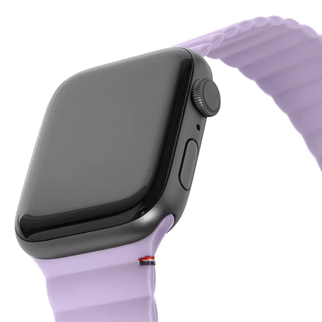 Curea magnetică de silicon Lite Decoded pentru Apple Watch 45/44/42mm Gen 1-7 - Lavandă
